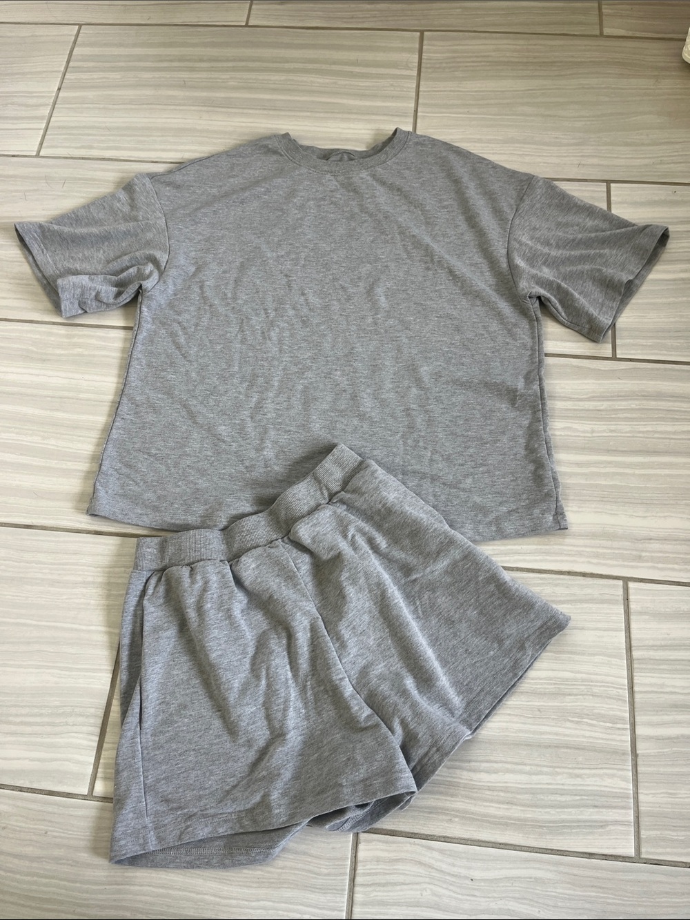 Women's Grey Lounge Tee and Shorts Set